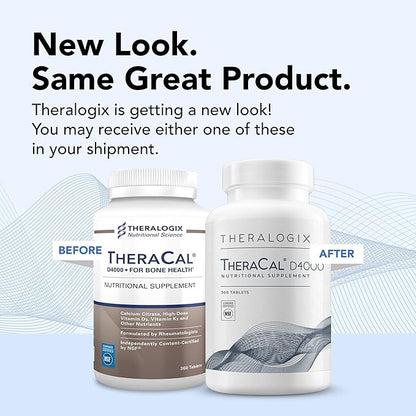 Theralogix TheraCal D4000 D3, Vitamin K2 & 90-Day Supply 360 Tablets