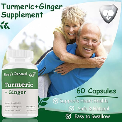 Nature's Renewal Turmeric + Ginger 95% Standardized 60 Capsules
