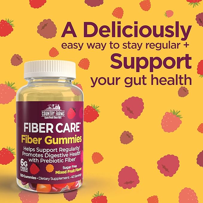 COUNTRY FARMS Fiber Care Prebiotic Gummies, 6g of 240 Gummies, 80 Servings, 2 Pack