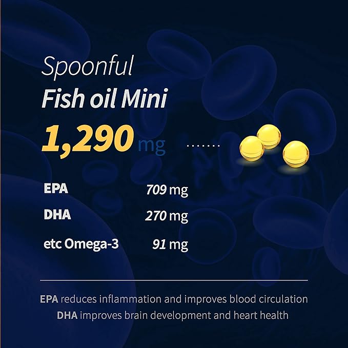 Spoonful Mini Omega 3 Fish Oil, 1290 mg 300 Softgels