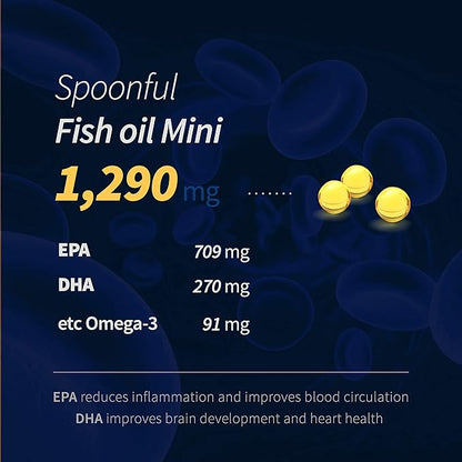 Spoonful Mini Omega 3 Fish Oil, 1290 mg 300 Softgels