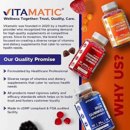 Vitamatic Vitamin D3 Gummies – 5000 IU Per Gummy – 60 Gummies
