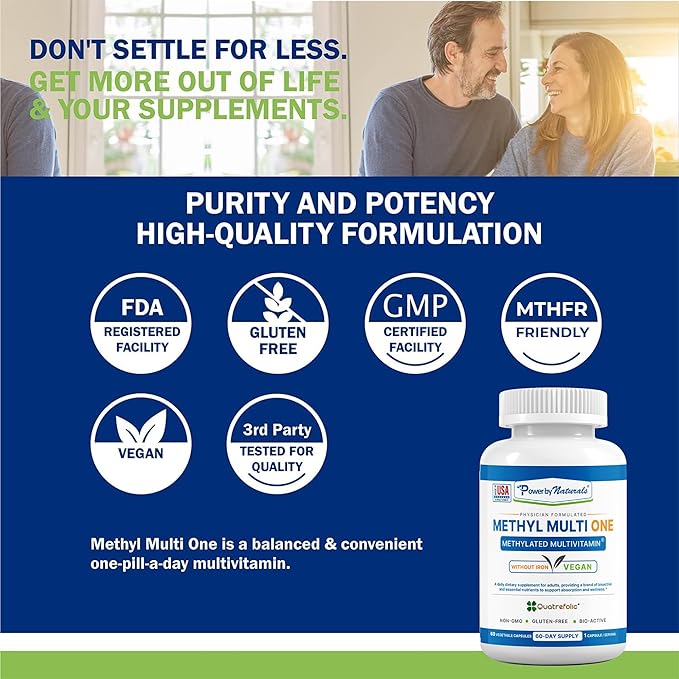 Power By Naturals Methyl Multi One B12 for 60 Capsules, 2 Month