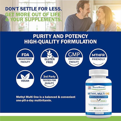 Power By Naturals Methyl Multi One B12 for 60 Capsules, 2 Month