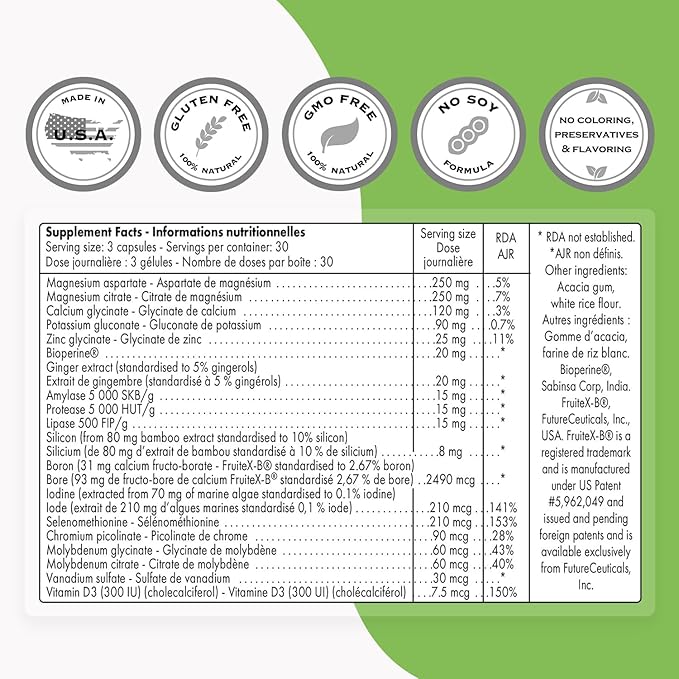 SuperSmart - Multimineral Complex Supplement (Full Spectrum) - with Magnesium, Zinc, Boron, Calcium, Chromium, Selenium, Iodine, Potassium | Non-GMO & Gluten Free - 90 Vegetarian Capsules