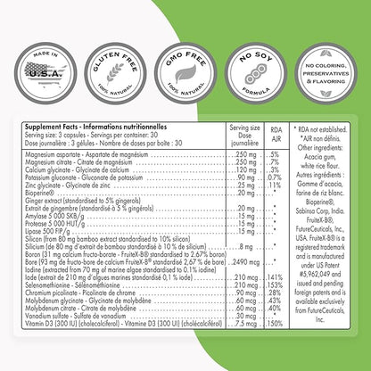 SuperSmart - Multimineral Complex Supplement (Full Spectrum) - with Magnesium, Zinc, Boron, Calcium, Chromium, Selenium, Iodine, Potassium | Non-GMO & Gluten Free - 90 Vegetarian Capsules