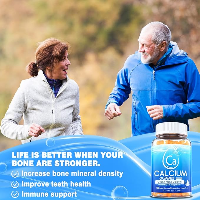 Algae Based Calcium Supplement 600mg, Ocean D3, K2, K2, Magnesium, B6, B12 B12 for 2 Pack