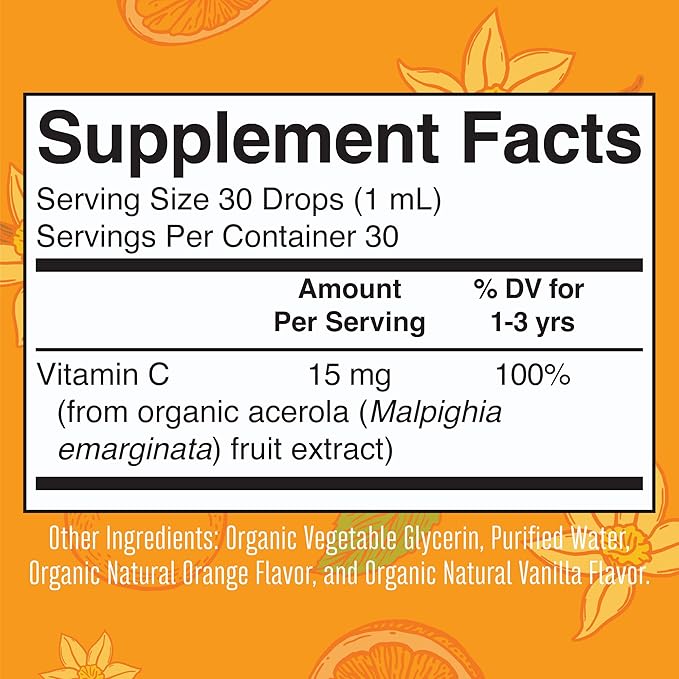 MaryRuth Organics Toddler Vitamin C Drops 1-3 Years 30 Servings