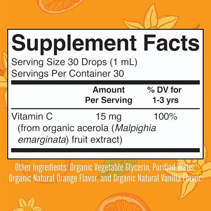 MaryRuth Organics Toddler Vitamin C Drops 1-3 Years 30 Servings