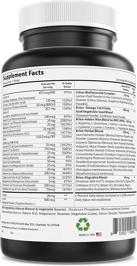 BRIOFOOD Day-to-Day Men's Multi 180 Tablets