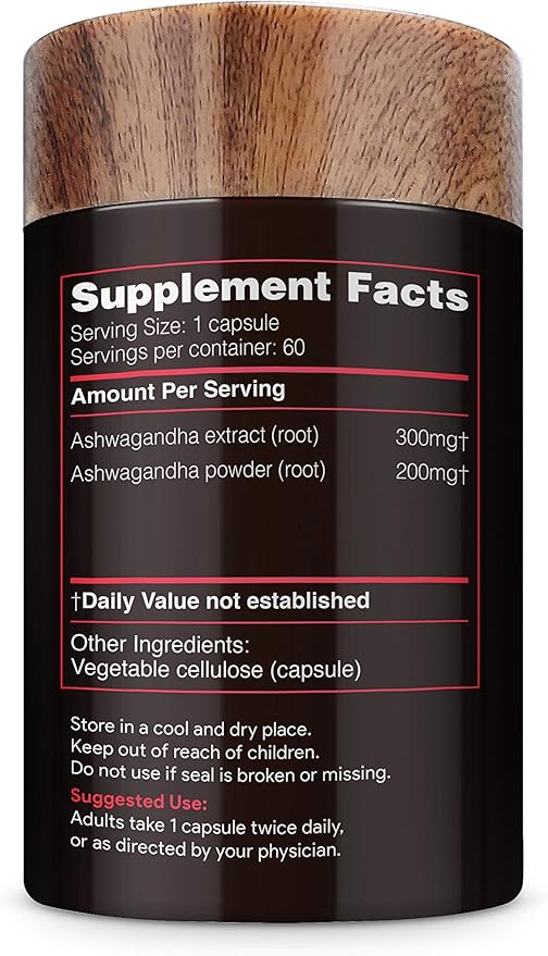 Ayurveda - Ashwagandha Capsules with Ashwagandha (60 Count)