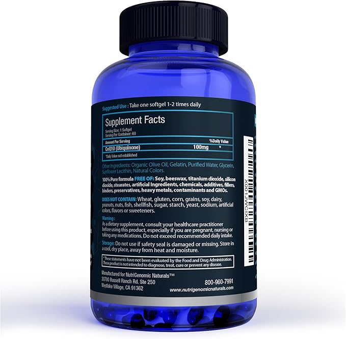 CoQ10, Coenzyme Q10, HIGHEST ABSORPTION 100mg, 60 60 Softgels,