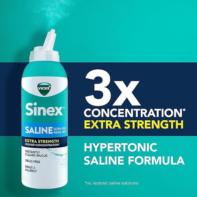 VICKS Sinex Saline Extra Strength Nasal 3X Concentrated* 5 OZ 2