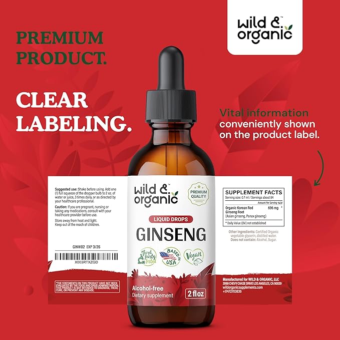 Ginseng Tincture - Korean Red Panax 2 fl