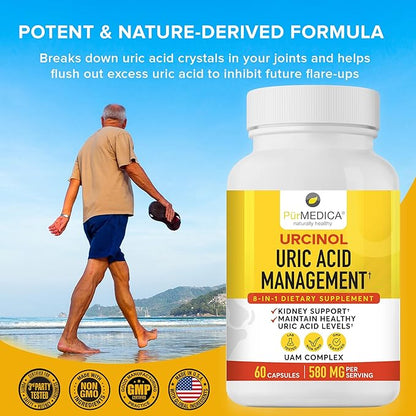 Urcinol Uric Acid Supplement for Joint Support 60ct (Pack 2) -