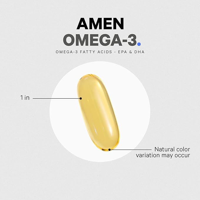 Amen Omega-3 Supplement 1500mg High-Potency 3 - 45-Day Supply 90 Soft