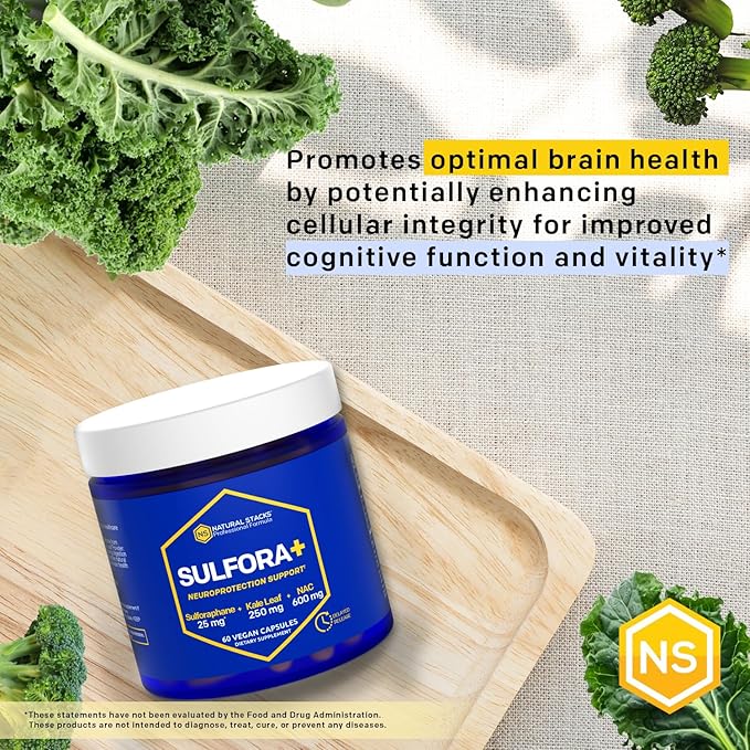 NATURAL STACKS Sulforaphane Supplement 25mg 60 Vegan