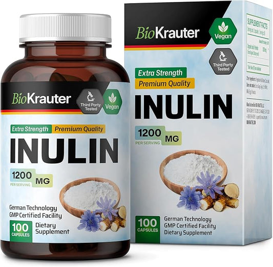 Inulin Powder Capsules 1200mg Chicory 100 Vegan
