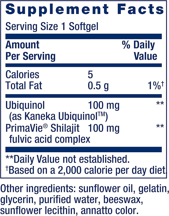 Life Extension Super Ubiquinol CoQ10 CoQ10, shilajit, 60 softgel