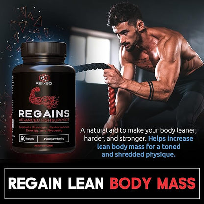 HGH Supplements for Men & Women - Regains Natural Anabolic Muscle Growth Building GH & Human Growth Hormone for Men, Muscle Builder for Men, Muscle Recovery Post Workout Supplement, 60 Protein Pills