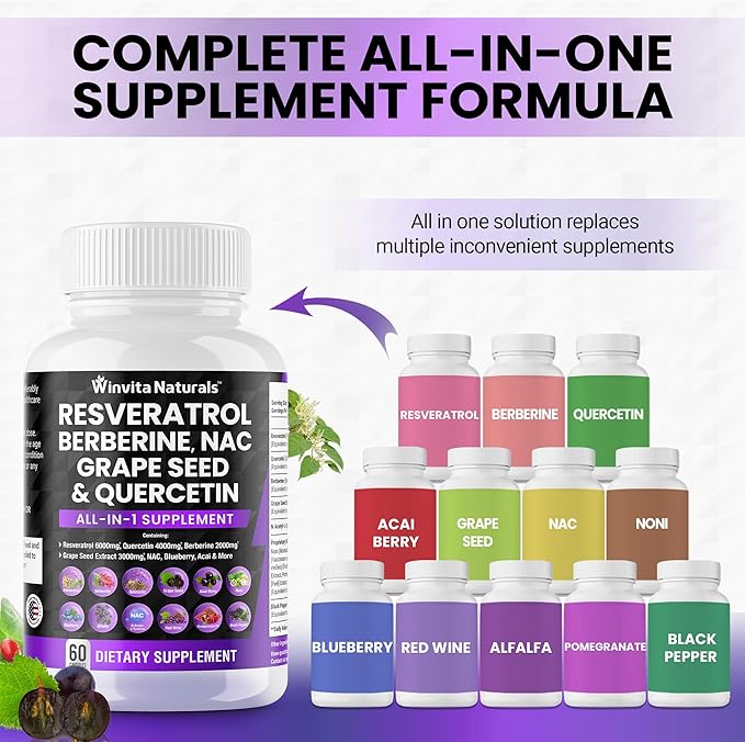 Resveratrol 6000mg Quercetin 4000mg Berberine 2000mg 3000mg -