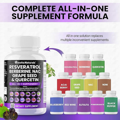 Resveratrol 6000mg Quercetin 4000mg Berberine 2000mg 3000mg -
