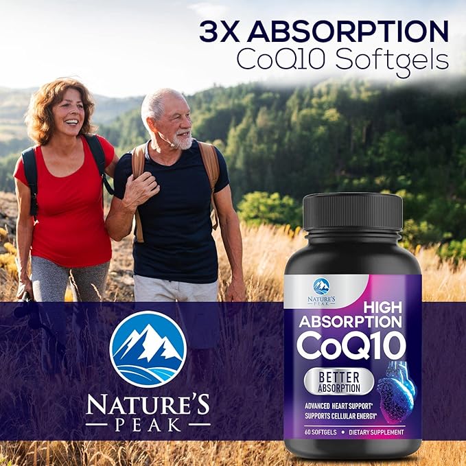 CoQ10 100mg Softgels, Superior Co Q10 Q10 Vitamin 60 Count