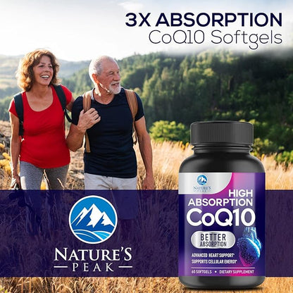 CoQ10 100mg Softgels, Superior Co Q10 Q10 Vitamin 60 Count
