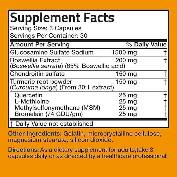 Bronson Glucosamine Chondroitin Turmeric & MSM 90 Capsules