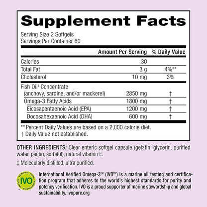 Webber Naturals Triple Strength Omega-3 Fish 1,800 mg Omega-3 (1,200 (1,200 mg 600 mg 120 Clear
