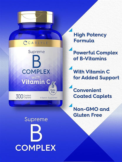 Carlyle Vitamin B Complex plus Vitamin C 300 Caplets