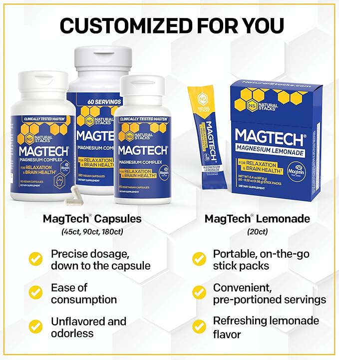 MagTech Magnesium Supplement 3 Forms 180 Magnesium