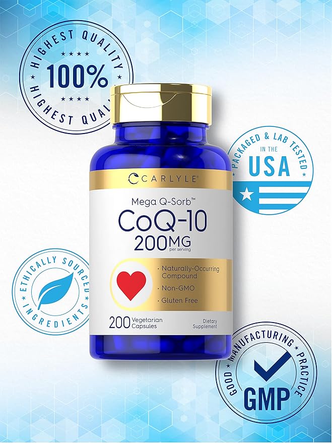 Carlyle CoQ10 200mg 200 Capsules Q-10 |