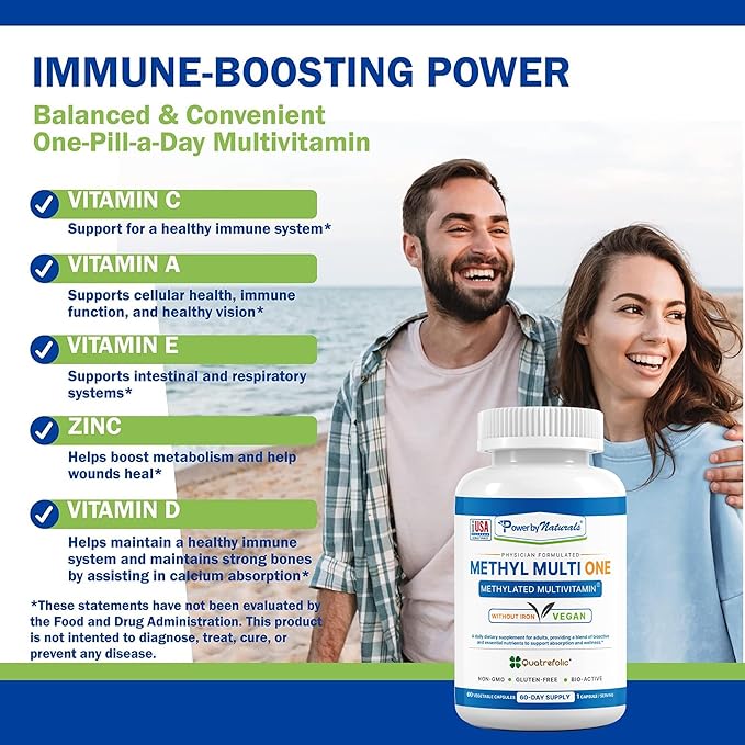 Power By Naturals Methyl Multi One B12 for 60 Capsules, 2 Month