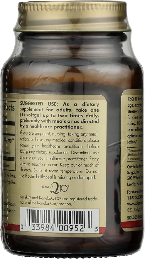 Solgar Megasorb CoQ-10 100 mg, 60 Softgels - Supports Heart Function & Healthy Aging - Coenzyme Q10 Supplement - Enhanced Absorption - Non-GMO, Gluten Free, Dairy Free - 60 Servings