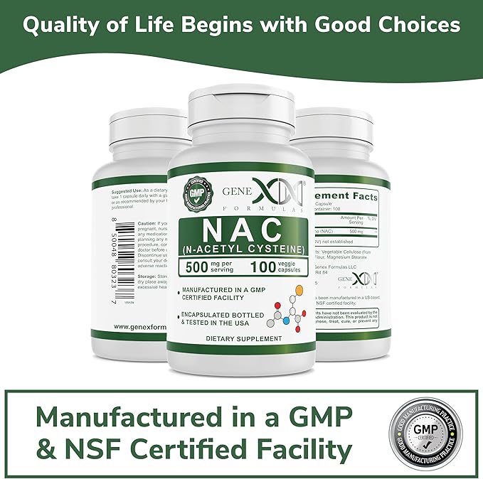 GENEX NAC 500mg (100 Capsules) N-Acetyl (3 Month