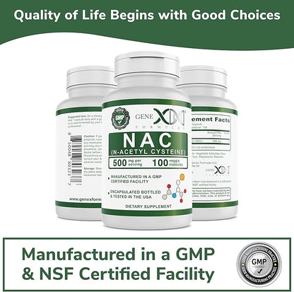 GENEX NAC 500mg (100 Capsules) N-Acetyl (3 Month