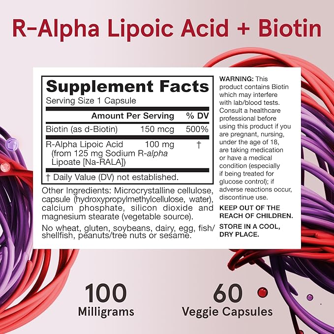 Jarrow Formulas R-Alpha Lipoic Acid 100 60 Veggie 60 Day