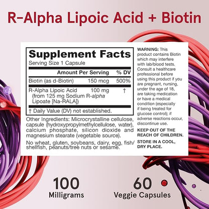 Jarrow Formulas R-Alpha Lipoic Acid 100 60 Veggie 60 Day