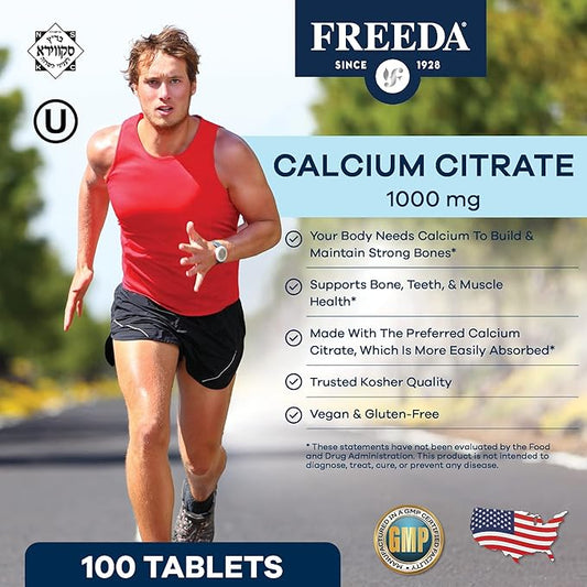 Freeda Calcium Citrate 1000mg per 1000mg Tablets (250 Ct)