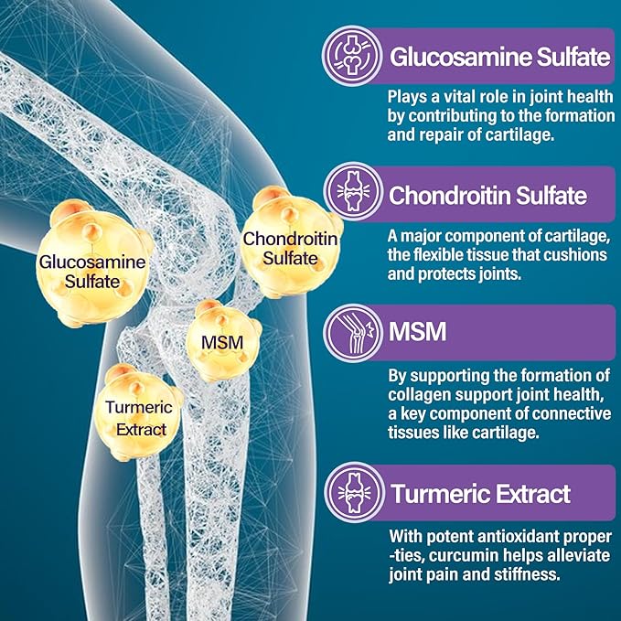 Glucosamine Chondroitin Gummies with MSM, Boswellia 120 Cts