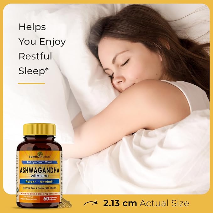 Ashwagandha Supplement|60 Organic 4 in 1 1 Month Supply|8000mg with