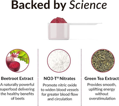 Force Factor Total Beets Energy Drink Mix, Superfood Beet Root Powder with Nitrates to Boost Energy and Support Circulation, Blood Flow, Nitric Oxide and Stamina, Heart Health Supplement, 30 Servings