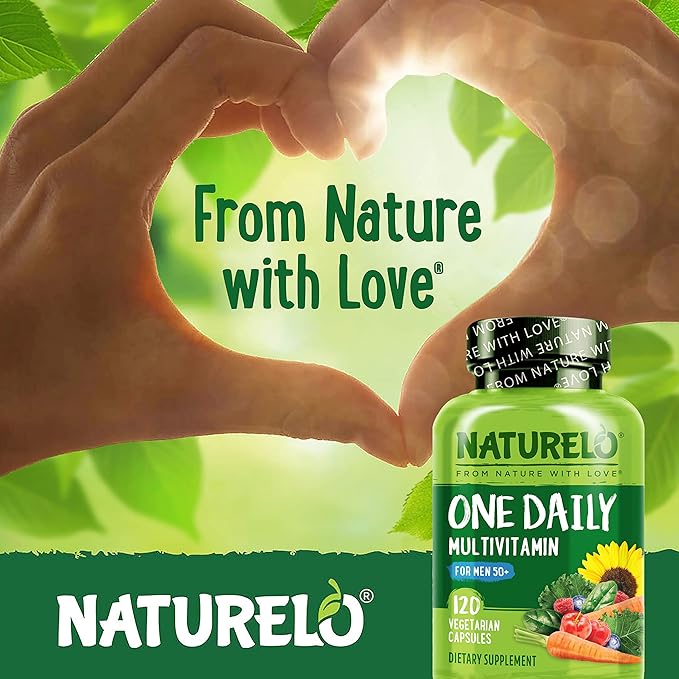 NATURELO Mens Multivitamins for Men 50+ 120 Vegetarian