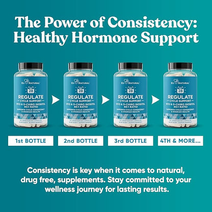 Regulate Cycle Support – Hormone Balance for Women at Optimal 40:1 Myo-Inositol & D-Chiro Inositol – PCOS Supplement for Period Consistency, Menstrual & Ovulation Support – 90 Vegan Capsules