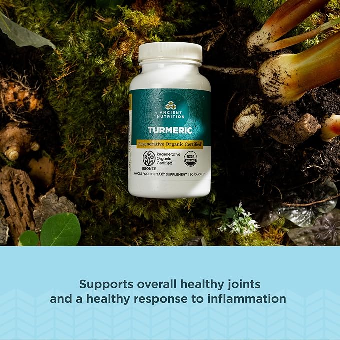 Ancient Nutrition Regenerative Organic Certified Turmeric 90 Count