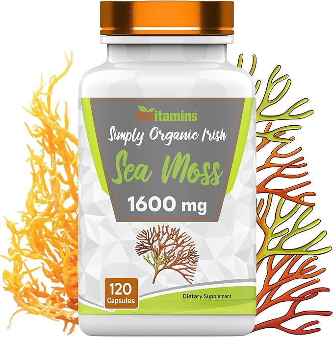 Organic Irish Sea Moss: 1600mg x 120 Capsules