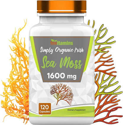 Organic Irish Sea Moss: 1600mg x 120 Capsules