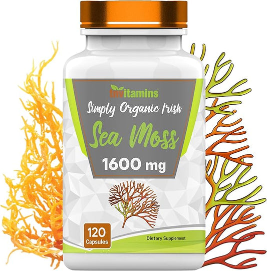 Organic Irish Sea Moss: 1600mg x 120 Capsules