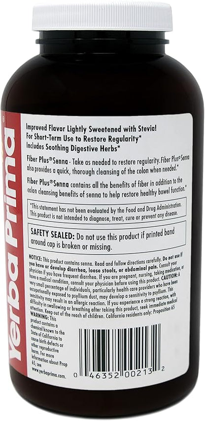 Yerba Prima Fiber Plus Senna Powder, 12 Ounce 3) -